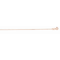 10K Rose Gold 1.1mm Diamond Cut Cable 18 Chain with Lobster Lock