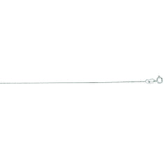 10K White Gold .5mm Diamond Cut Flat Cable 18 Chain with Spring Ring