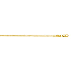 10K Yellow Gold 1.5mm Sparkle 10 Chain Anklet with Lobster Lock