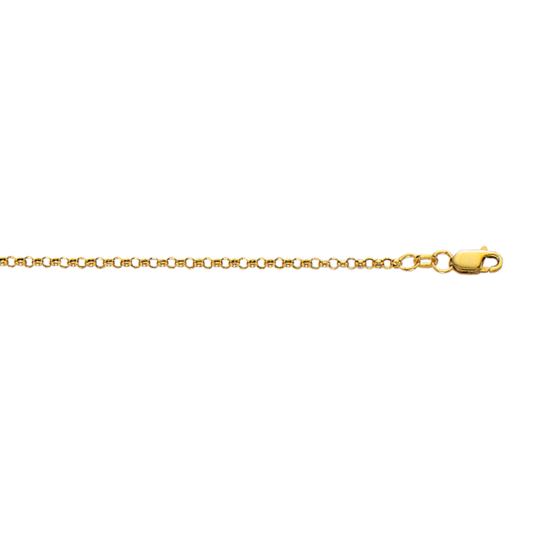10K Yellow Gold 2.4mm Lite Rolo 18 Chain with Lobster Lock