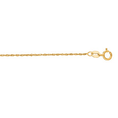 10K Yellow Gold 1.1mm Singapore 20 Chain with Spring Ring Clasp