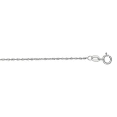 10K White Gold 1.1mm Singapore 18 Chain with Spring Ring Clasp