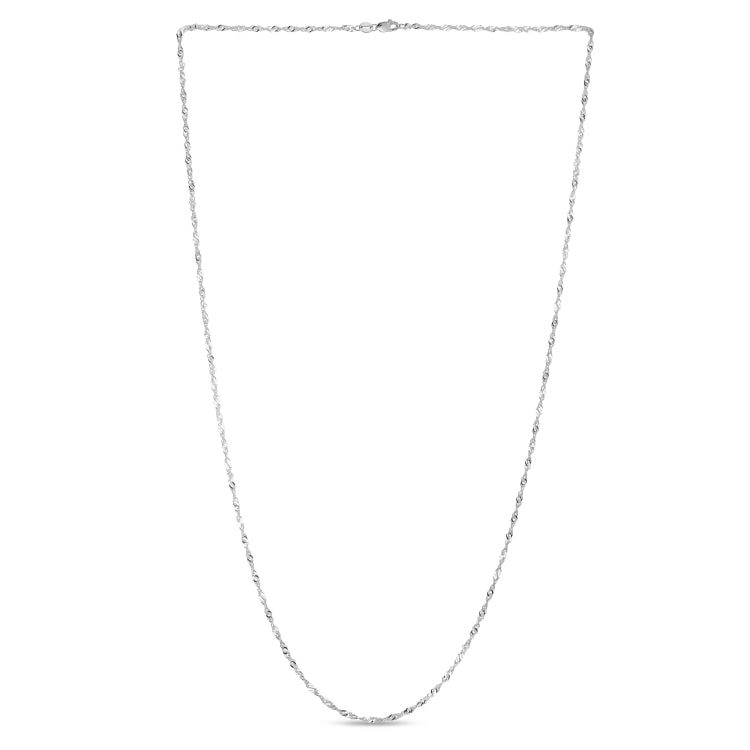 10K White Gold 1.5mm Singapore 24 Chain with Lobster Lock