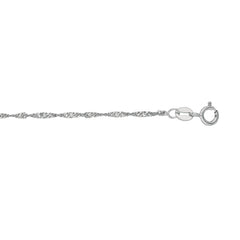 10K White Gold 1.5mm Singapore 18 Chain with Spring Ring Clasp