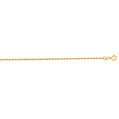10K Yellow Gold 1.4mm Solid Diamond Cut Royal Rope 22 Chain with Spring Ring Clasp