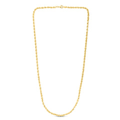 10K Yellow Gold 4.0mm Solid Diamond Cut Royal Rope 24 Chain with Lobster Lock