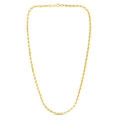 10K Yellow Gold 5.0mm Solid Diamond Cut Royal Rope 20 Chain with Lobster Lock