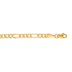 10K Yellow Gold 3.7mm Lite Figaro 18 Chain with Lobster Lock