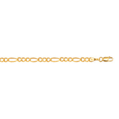 10K Yellow Gold 3.7mm Figaro 22 Chain with Lobster Lock