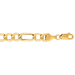 10K Yellow Gold 6.6mm Lite Figaro 24 Chain with Lobster Lock