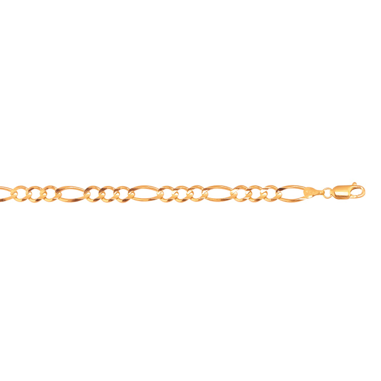 10K Yellow Gold 5.3mm Figaro 20 Chain with Lobster Lock