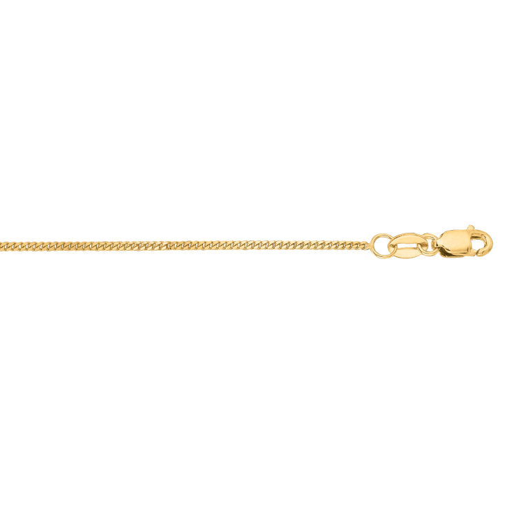 10K Yellow Gold 1mm Gourmette 18 Chain with Lobster Lock