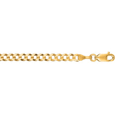 10K Yellow Gold 3.2mm Comfort Curb 18 Chain with Lobster Lock