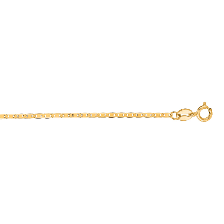 10K Yellow Gold 1.2mm Mariner 16 Chain with Spring Ring