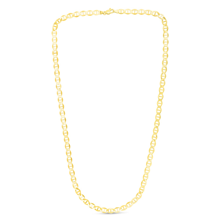 10K Yellow Gold 5.5mm Mariner 8 Chain Bracelet with Lobster Lock