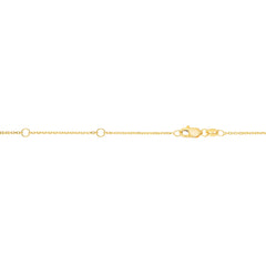 10K Yellow Gold .8mm Extendable Diamond Cut Cable 18 Chain (Jump Ring at 16 & 17 inch) with Lobster Lock