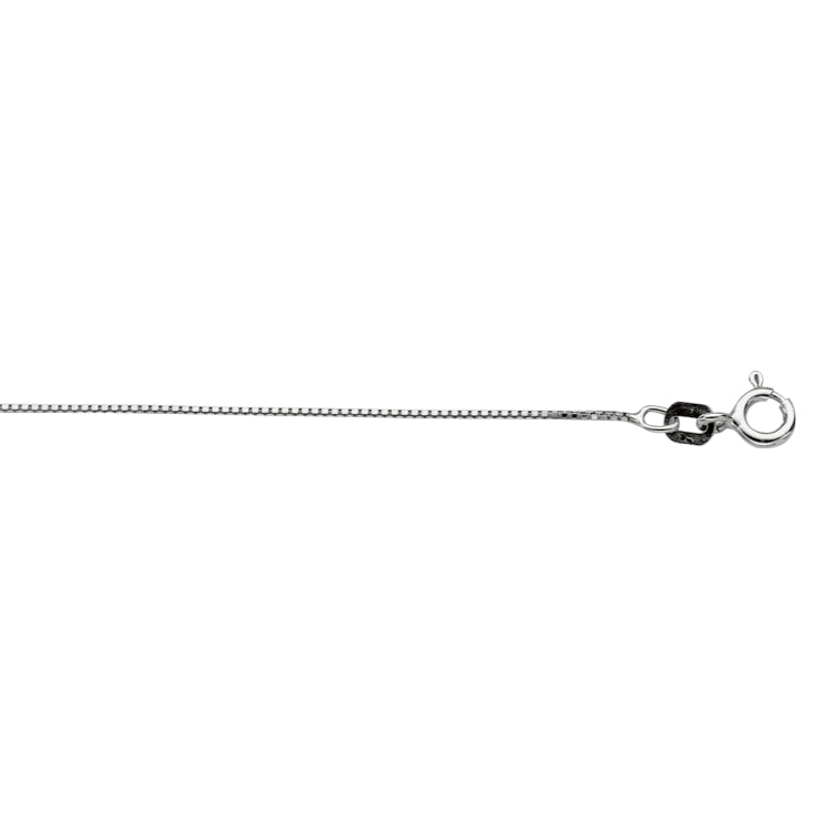 Sterling Silver 0.6mm Classic Box 20 Chain with Spring Ring Clasp