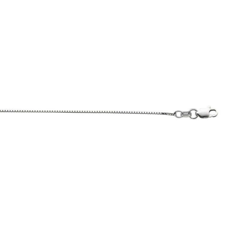 Sterling Silver 0.9mm Classic Box 20 Chain with Lobster Clasp