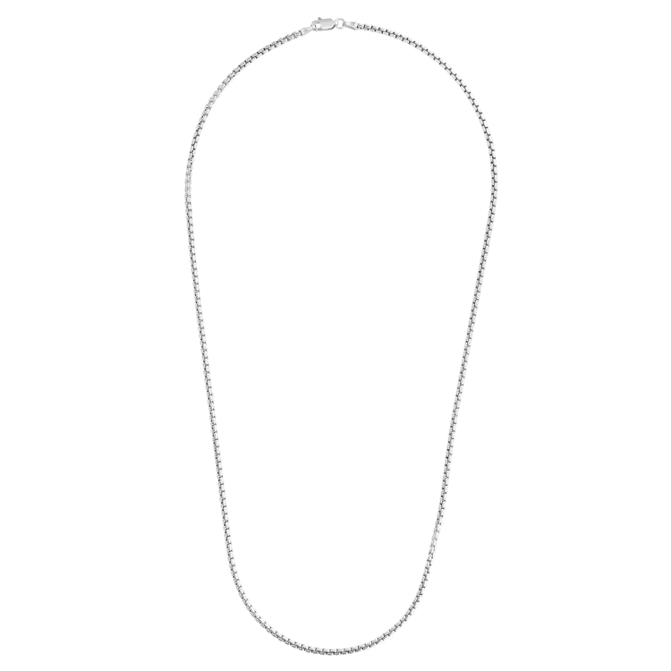 Sterling Silver 3.05mm Round Box 22 Chain with Lobster Clasp