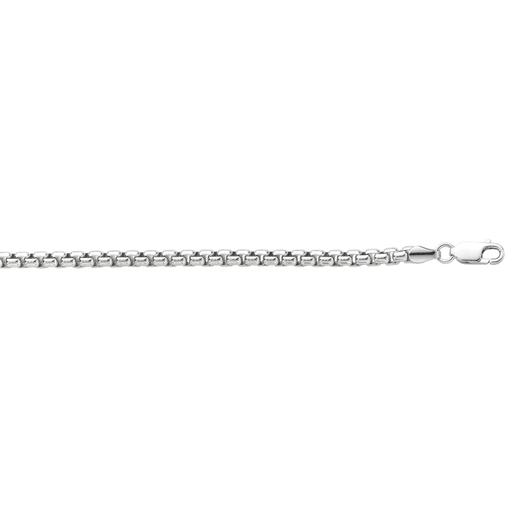 Sterling Silver 3.80mm Round Box 24 Chain with Lobster Clasp