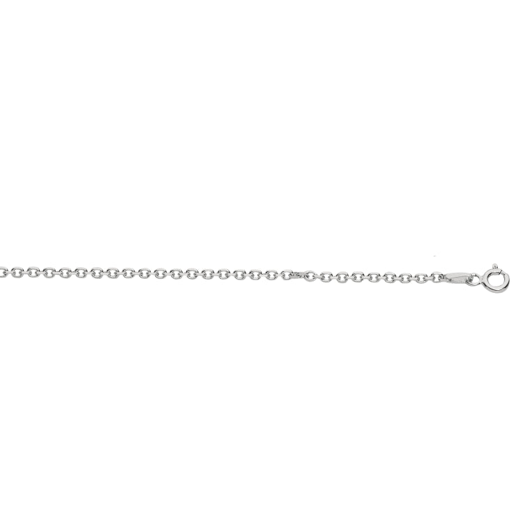 Sterling Silver 2.2mm Diamond Cut Cable 18 Chain with Lobster Clasp