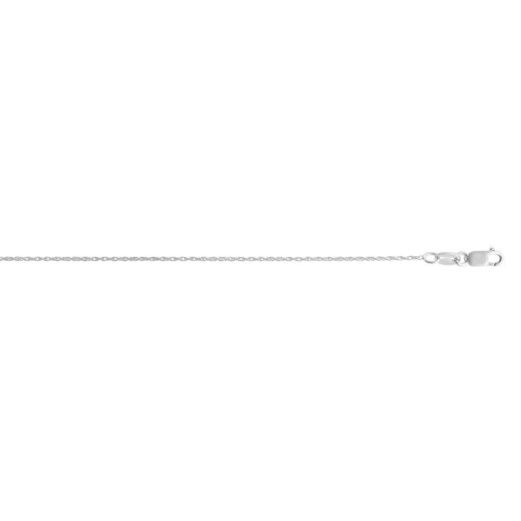 Sterling Silver 1.06mm Machine Rope 18 Chain with Lobster Clasp