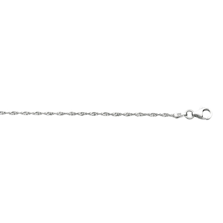Silver 1.5mm Singapore 16 Chain with Lobster Lock