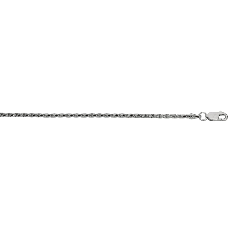 Sterling Silver 2.2mm Diamond Cut Wheat 20 Chain with Lobster Clasp