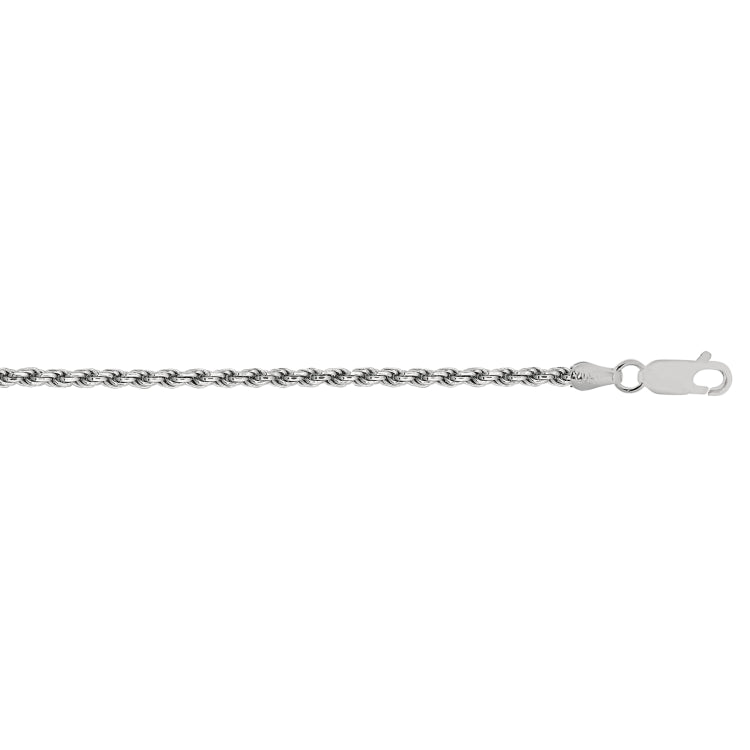 Sterling Silver 1.25mm Rope 16 Chain with Lobster Clasp
