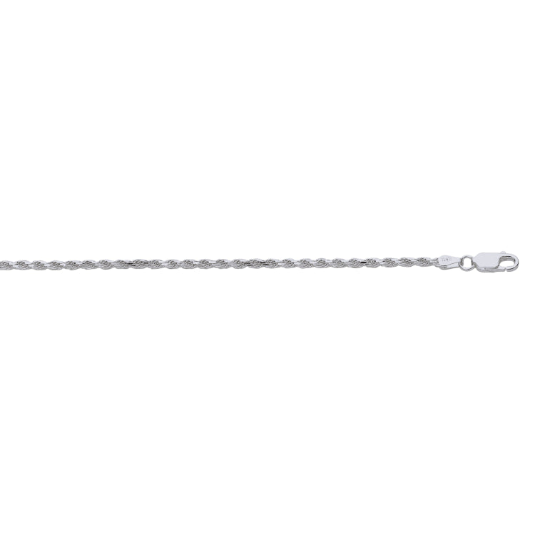 Sterling Silver 2.2mm Rope 20 Chain with Lobster Clasp