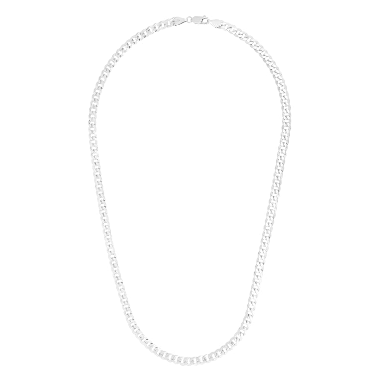 Sterling Silver 7mm Comfort Curb 22 Chain with Lobster Clasp