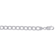 Sterling Silver 7.8mm Comfort Curb 24 Chain with Lobster Clasp