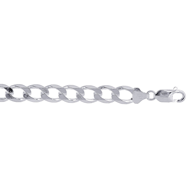 Sterling Silver 9.5mm Comfort Curb 24 Chain with Lobster Clasp