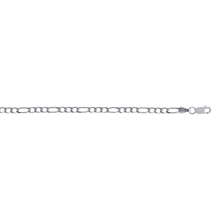 Sterling Silver 3mm Figaro 18 Chain with Lobster Clasp