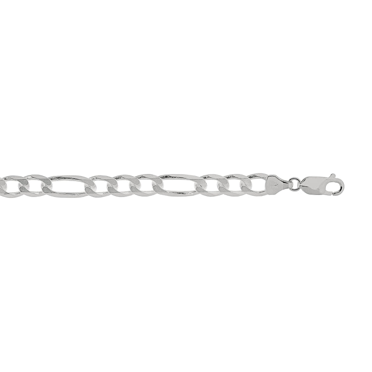 Sterling Silver 7mm Figaro 28 Chain with Lobster Clasp
