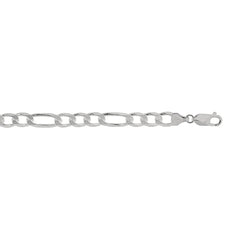 Sterling Silver 7mm Figaro 28 Chain with Lobster Clasp