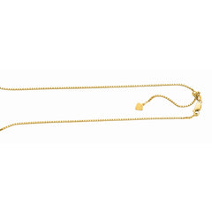 Sterling Silver 1.4mm Adjustable Yellow Box 22 Chain with Lobster Clasp