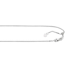 Silver 0.79mm Adjustable Box 22 Chain with Lobster Lock