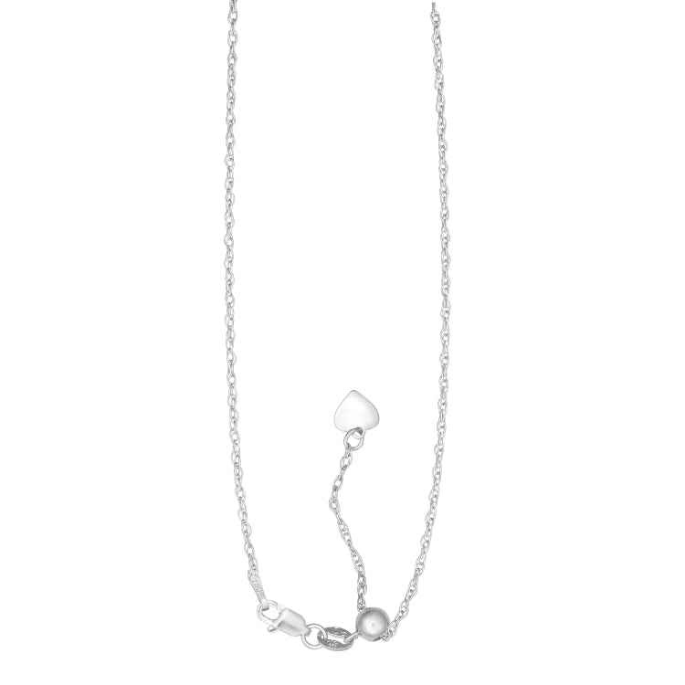 Sterling Silver 1.5mm Adjustable Loose Rope 22 Chain with Lobster Clasp