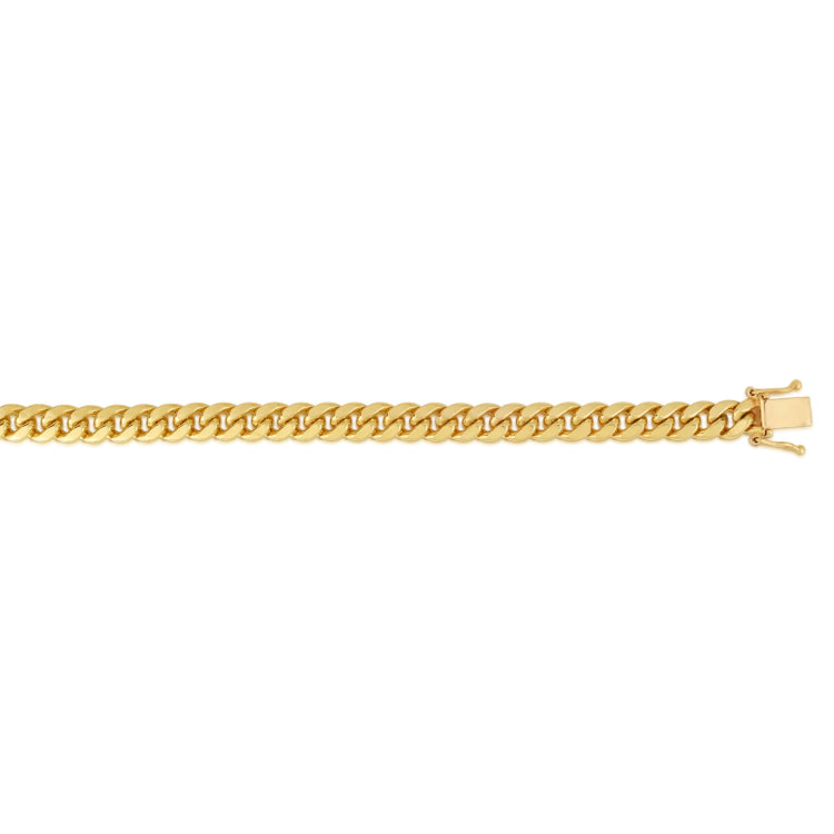 10K Yellow Gold 8.5 8.2mm Classic Miami Cuban Chain Bracelet with Box Lock