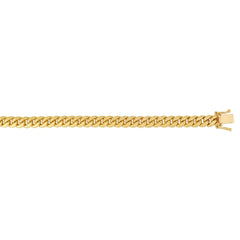 10K Yellow Gold 8.5 8.2mm Classic Miami Cuban Chain Bracelet with Box Lock