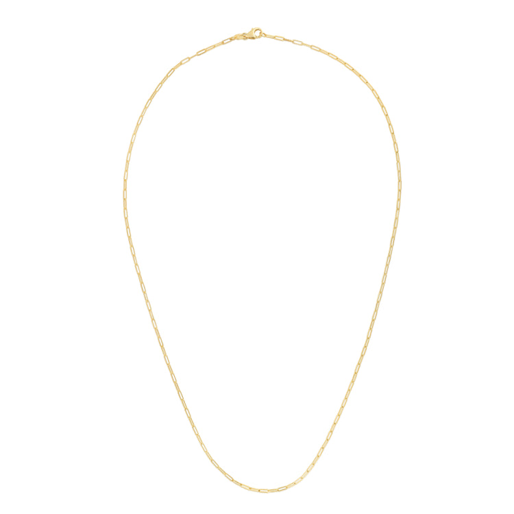 14K Yellow Gold 1.5mm Paperclip 20 Chain with Lobster Lock