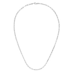 14K White Gold 18 2.5mm Paperclip Chain with Lobster Lock