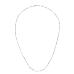 14K White Gold 2.1mm Paperclip 24 Chain with Lobster Lock