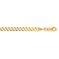 14K Yellow Gold 3.6mm Comfort Curb 16 Chain with Lobster Lock