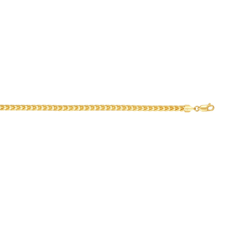 14K Yellow Gold 24 4.6mm Diamond Cut  Round Franco Chain with Lobster Clasp