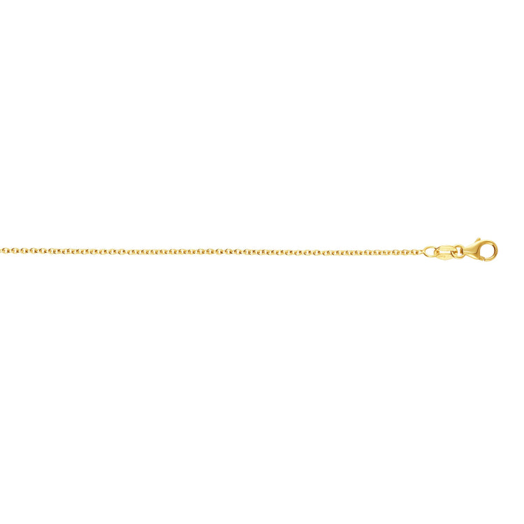 14K Yellow Gold 1.5mm 18 Round Cable Chain with Lobster Clasp