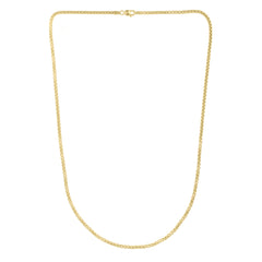 14K Yellow Gold 2.5mm 18 Solid Round Box Chain with Lobster Clasp