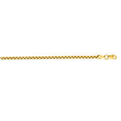 14K Yellow Gold 3.6mm 18 Solid Round Box Chain with Lobster Clasp