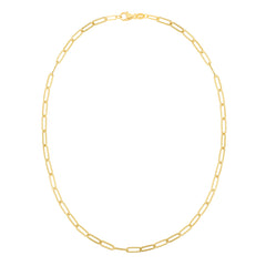 14K Yellow Gold 4mm Paperclip 20 Chain Necklace